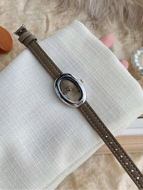 Retro Silver + Taupe Watch, Silver taupe chunky watch adjustable strap